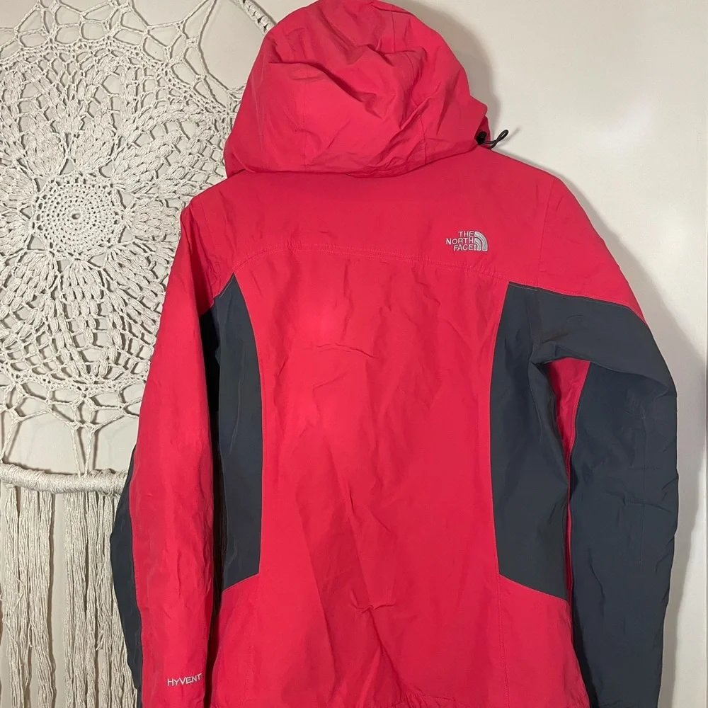 Red and Gray The North Face Women’s Jacket - Picture 3 of 4